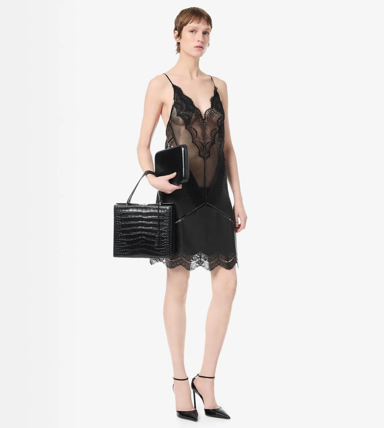 TEJUS-EFFECT PRINTED LEATHER VERTIGO ANKLE STRAP PUMP