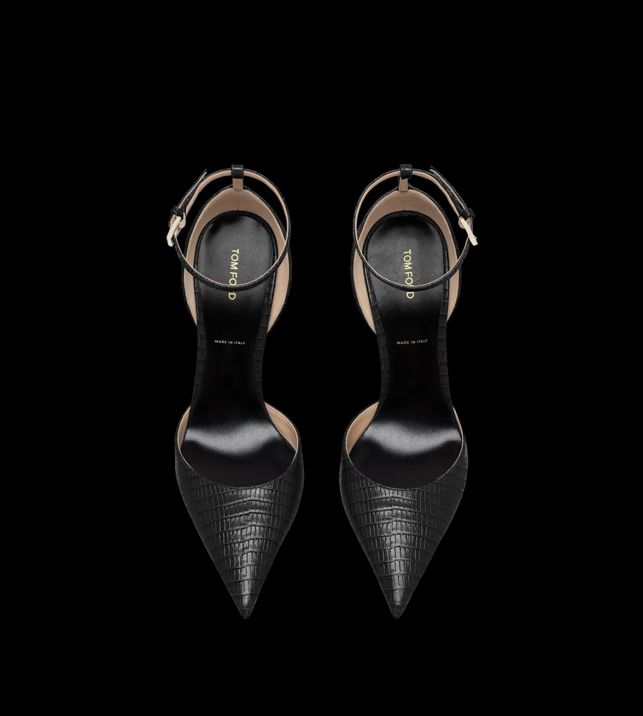 TEJUS-EFFECT PRINTED LEATHER VERTIGO ANKLE STRAP PUMP
