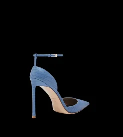 TEJUS-EFFECT PRINTED LEATHER VERTIGO ANKLE STRAP PUMP
