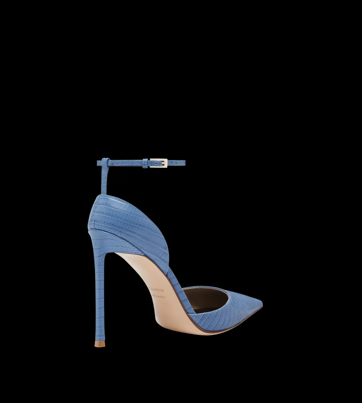 TEJUS-EFFECT PRINTED LEATHER VERTIGO ANKLE STRAP PUMP