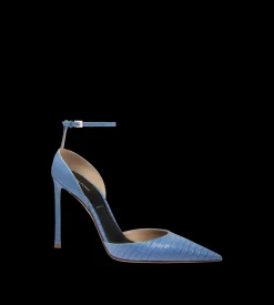 TEJUS-EFFECT PRINTED LEATHER VERTIGO ANKLE STRAP PUMP