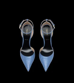 TEJUS-EFFECT PRINTED LEATHER VERTIGO ANKLE STRAP PUMP