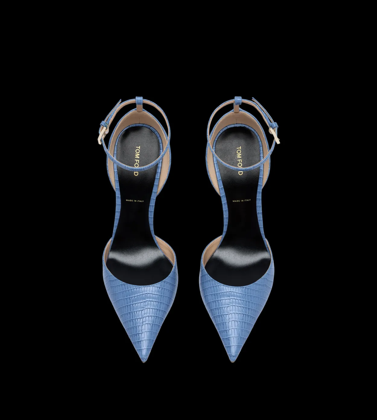 TEJUS-EFFECT PRINTED LEATHER VERTIGO ANKLE STRAP PUMP
