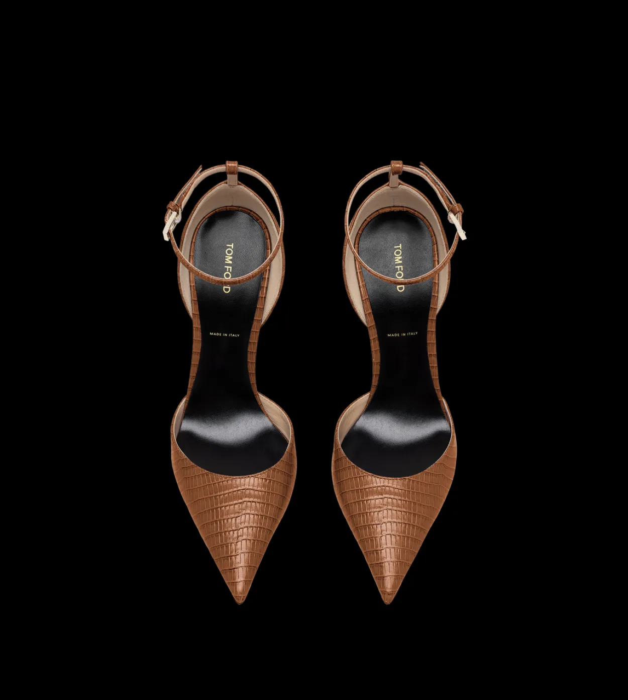 TEJUS-EFFECT PRINTED LEATHER VERTIGO ANKLE STRAP PUMP