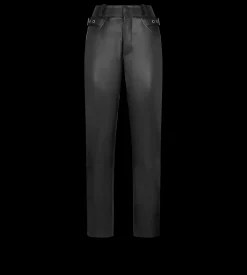 TEXTURED GRAIN LEATHER LEATHER BIKER PANTS