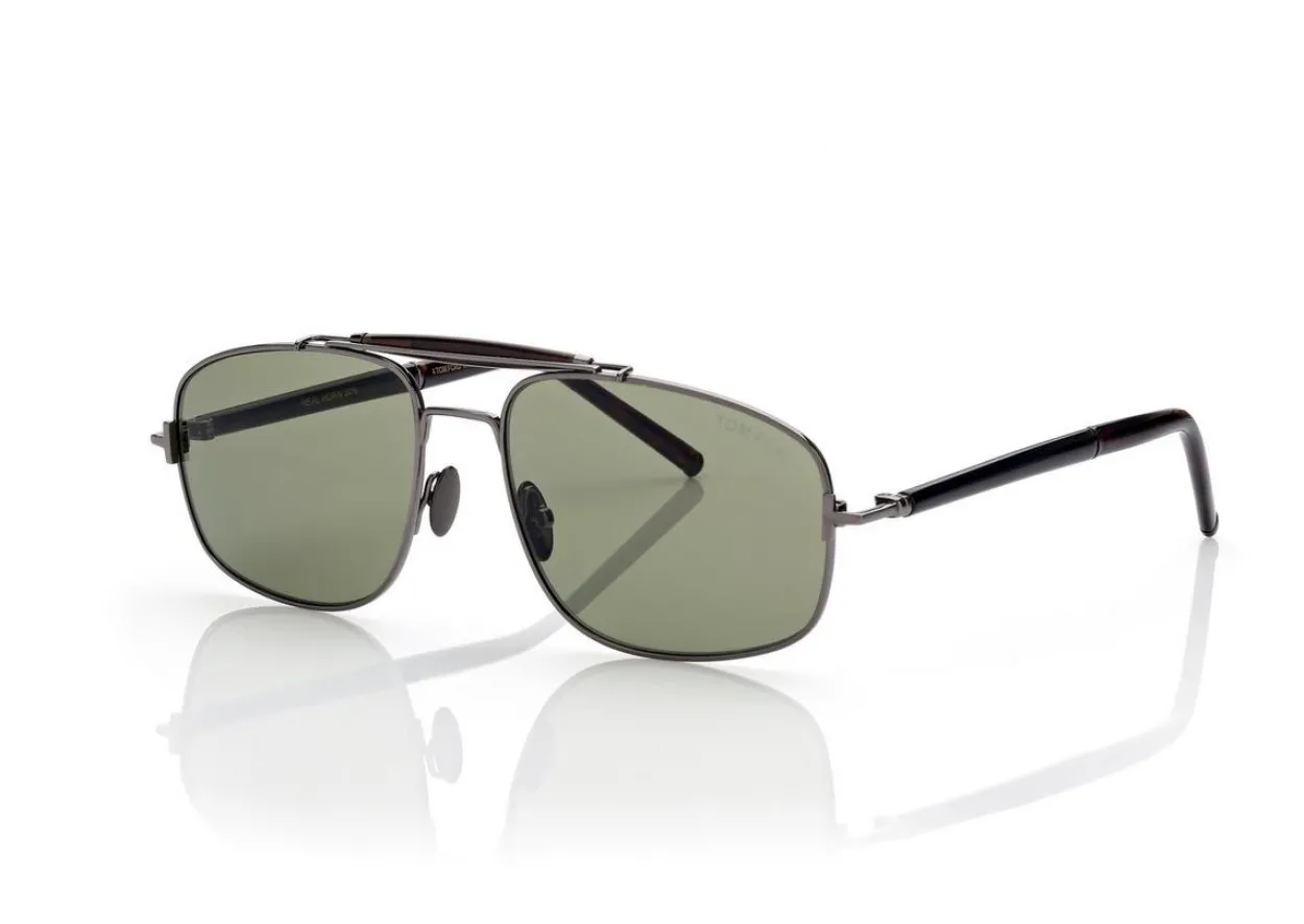 TITANIUM AND HORN NAVIGATOR SUNGLASSES