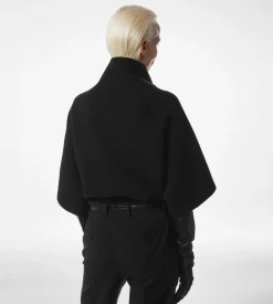 ULTRAFINE CASHMERE BLEND FUNNEL NECK SCULPTURAL T-SHIRT