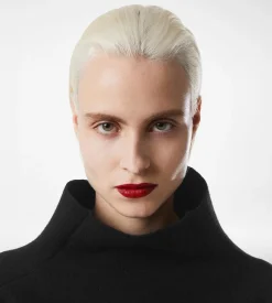 ULTRAFINE CASHMERE BLEND FUNNEL NECK SCULPTURAL T-SHIRT