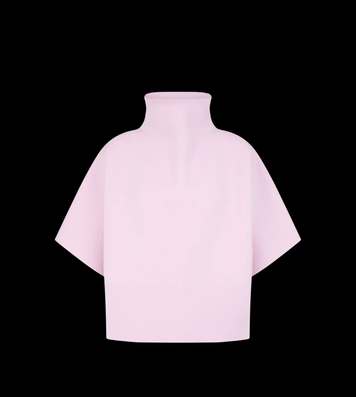 ULTRAFINE CASHMERE BLEND FUNNEL NECK SCULPTURAL T-SHIRT