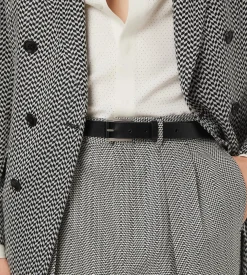VACCHETTA LEATHER DETAIL BUCKLE BELT