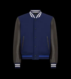 VARSITY BOMBER WITH LEATHER SLEEVES