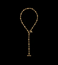 VINTAGE GOLD BRASS GRACE LARIAT NECKLACE