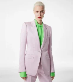 WASHED COTTON SILK BLEND DUCHESSE SINGLE BREASTED JACKET