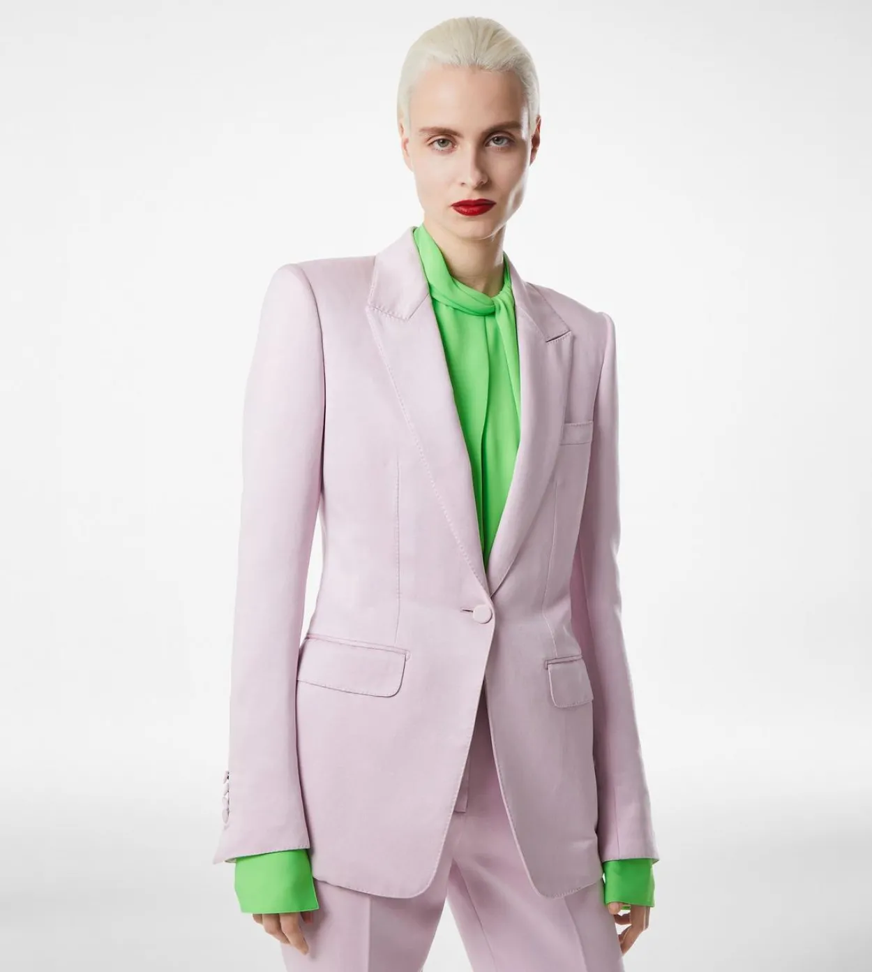 WASHED COTTON SILK BLEND DUCHESSE SINGLE BREASTED JACKET