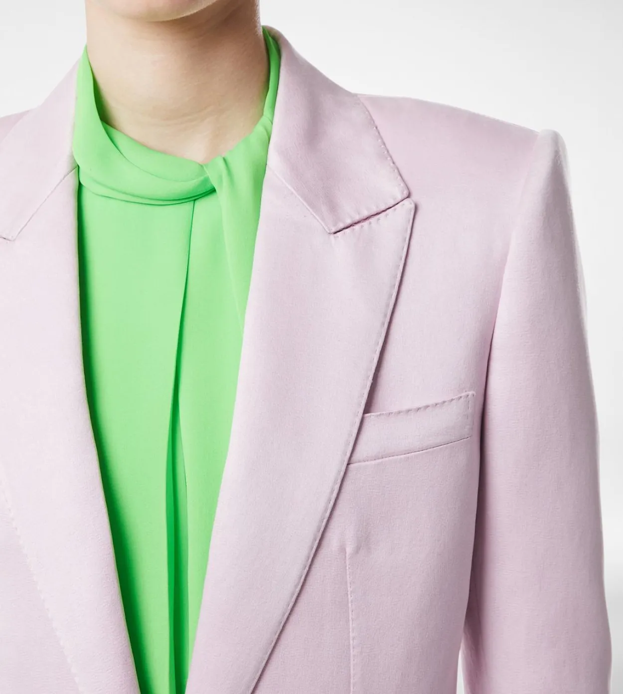 WASHED COTTON SILK BLEND DUCHESSE SINGLE BREASTED JACKET