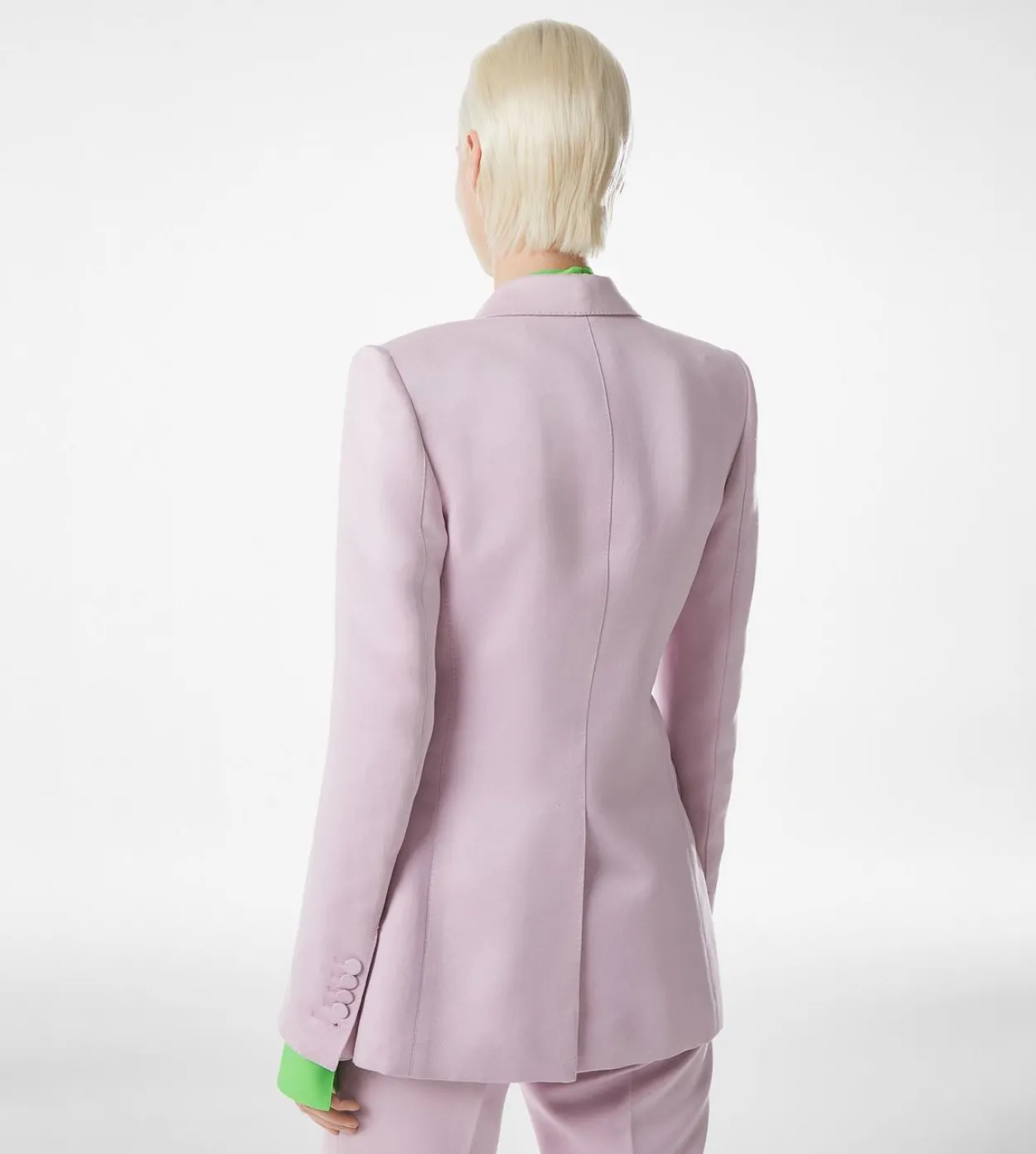 WASHED COTTON SILK BLEND DUCHESSE SINGLE BREASTED JACKET