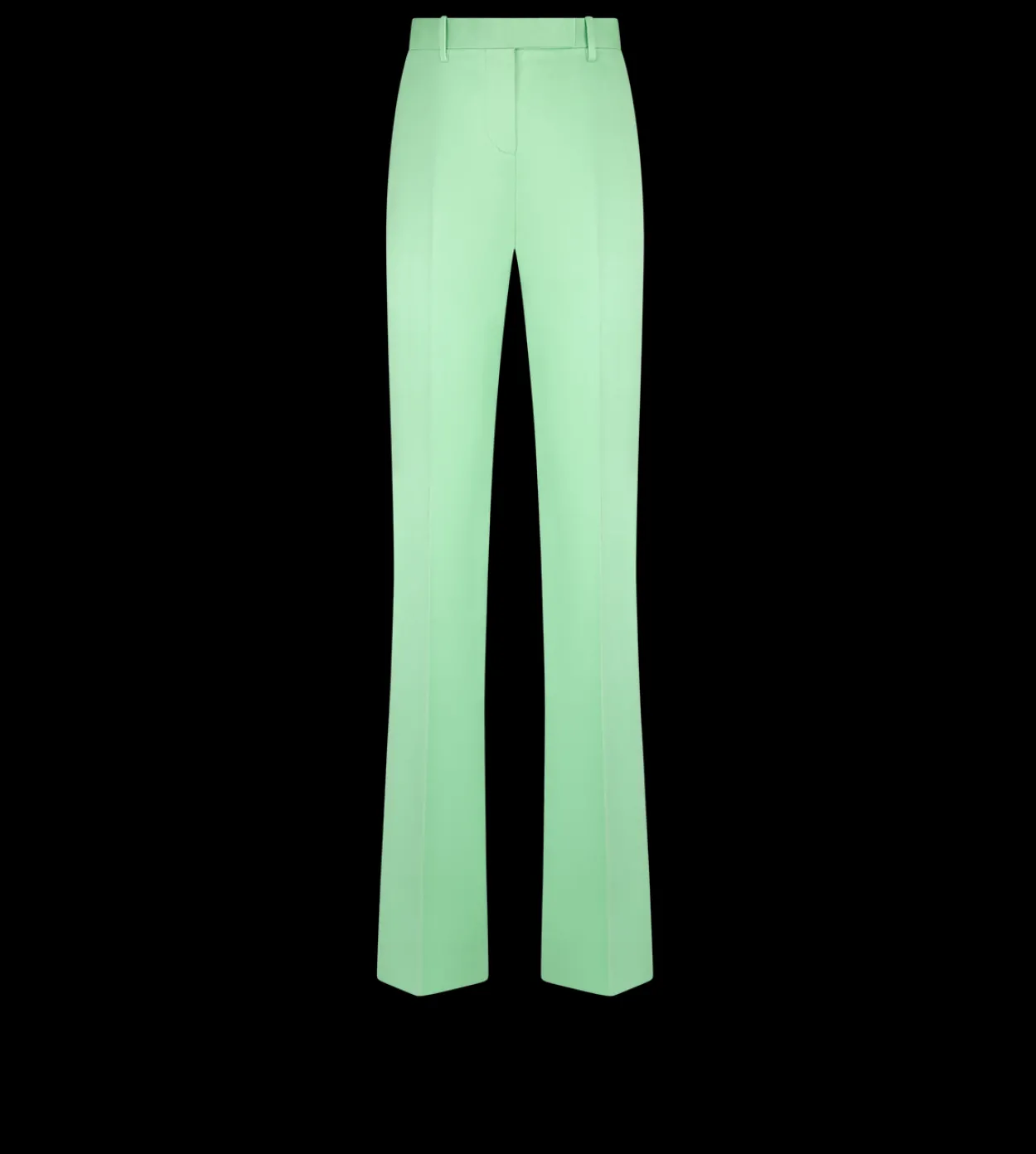 WASHED COTTON SILK BLEND DUCHESSE TAILORED STRAIGHT PANTS