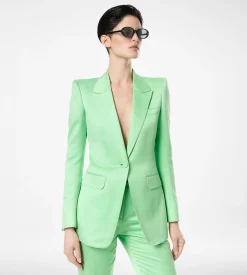 WASHED COTTON SILK BLEND DUCHESSE SINGLE BREASTED JACKET