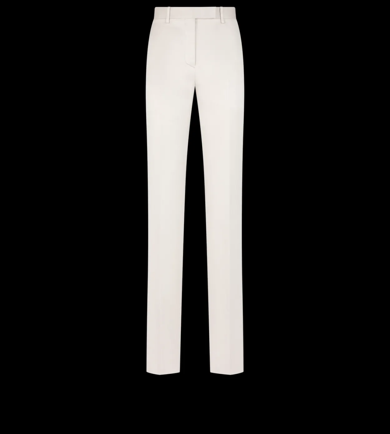 WASHED COTTON SILK BLEND DUCHESSE TAILORED STRAIGHT PANTS