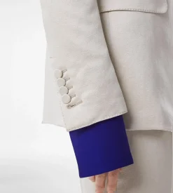 WASHED COTTON SILK BLEND DUCHESSE SINGLE BREASTED JACKET