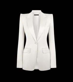 WASHED COTTON SILK BLEND DUCHESSE SINGLE BREASTED JACKET