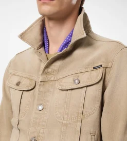 WASHED SAND ICON DENIM JACKET