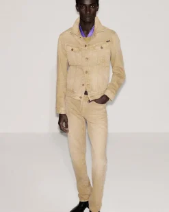 WASHED SAND ICON DENIM JACKET