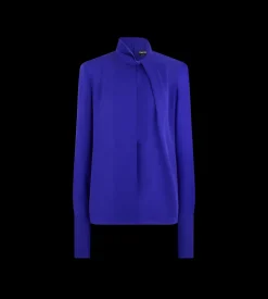 WASHED SILK GEORGETTE LONG SLEEVE BLOUSE