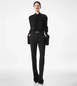 WASHED SILK GEORGETTE LONG SLEEVE BLOUSE