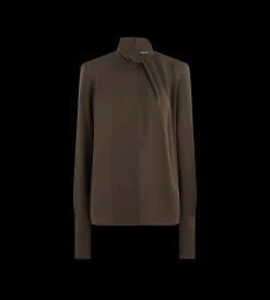 WASHED SILK GEORGETTE LONG SLEEVE BLOUSE
