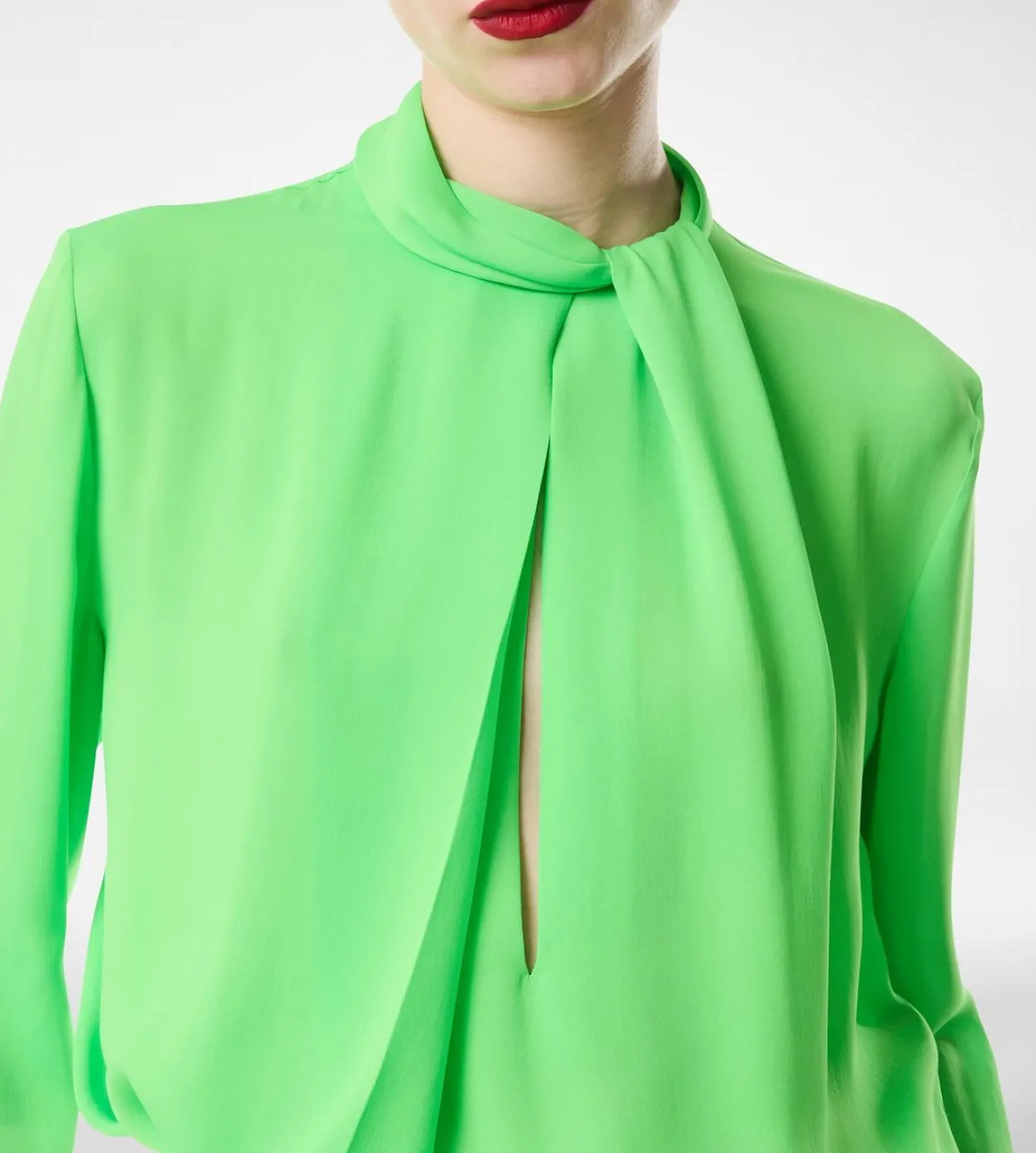 WASHED SILK GEORGETTE LONG SLEEVE BLOUSE
