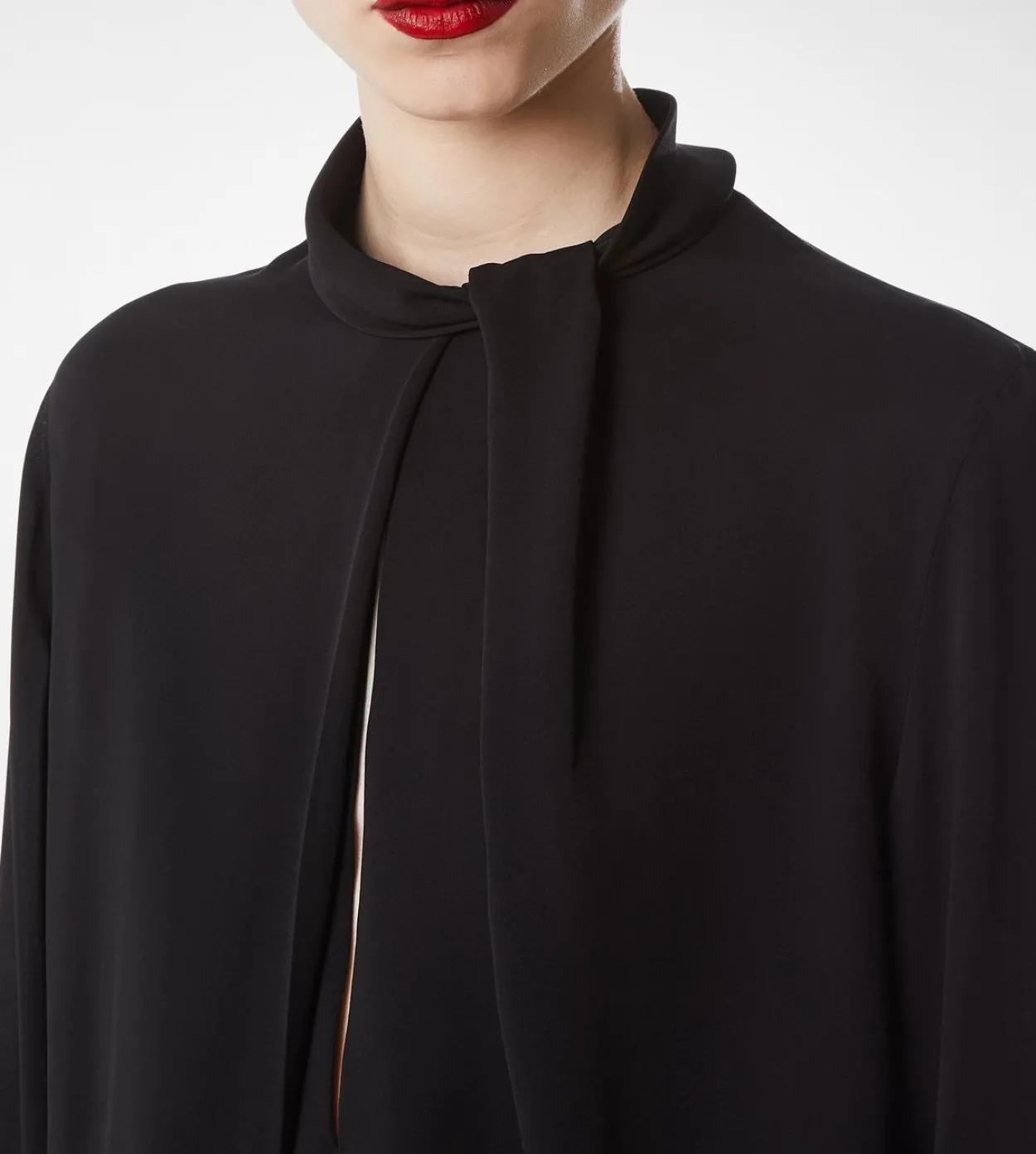 WASHED SILK GEORGETTE LONG SLEEVE BLOUSE