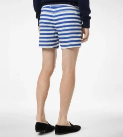 WIDE STRIPE PRINT NYLON SWIM SHORT
