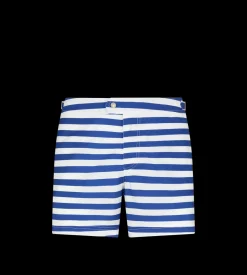 WIDE STRIPE PRINT NYLON SWIM SHORT
