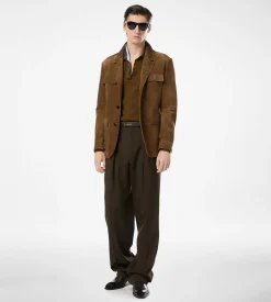 WOOL CASHMERE SILK REPS DOUBLE PLEAT PANT
