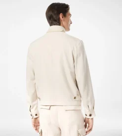 WOOL CASHMERE SILK REPS HARRINGTON