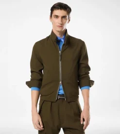 WOOL CASHMERE SILK REPS HARRINGTON