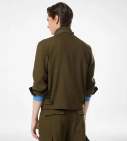 WOOL CASHMERE SILK REPS HARRINGTON