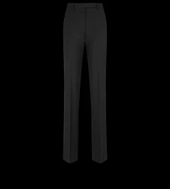 WOOL SILK BLEND TAILORED STRAIGHT PANTS