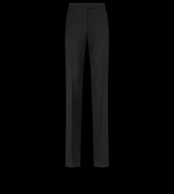 WOOL SILK BLEND TAILORED TUXEDO STRAIGHT PANTS