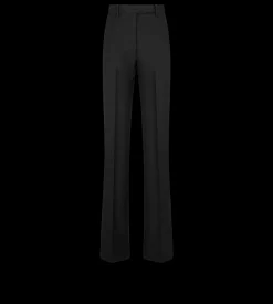 WOOL SILK BLEND TAILORED STRAIGHT PANTS