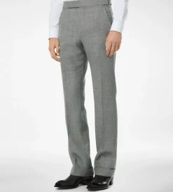 WOOL SILK LINEN SHARKSKIN PANT