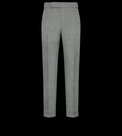 WOOL SILK LINEN SHARKSKIN PANT