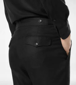WOOL SILK LINEN SHARKSKIN PANT