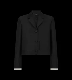 WOOL SILK RADZMIR JACKET WITH PLISSE DETAILS