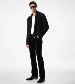 WOOL SILK SHAWL COLLAR CARDIGAN