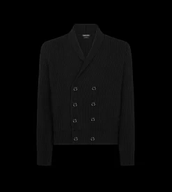 WOOL SILK SHAWL COLLAR CARDIGAN