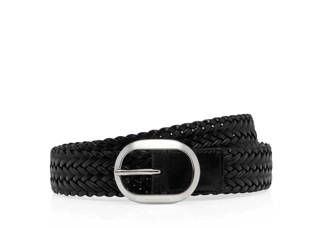 WOVEN LEATHER OVAL BELT